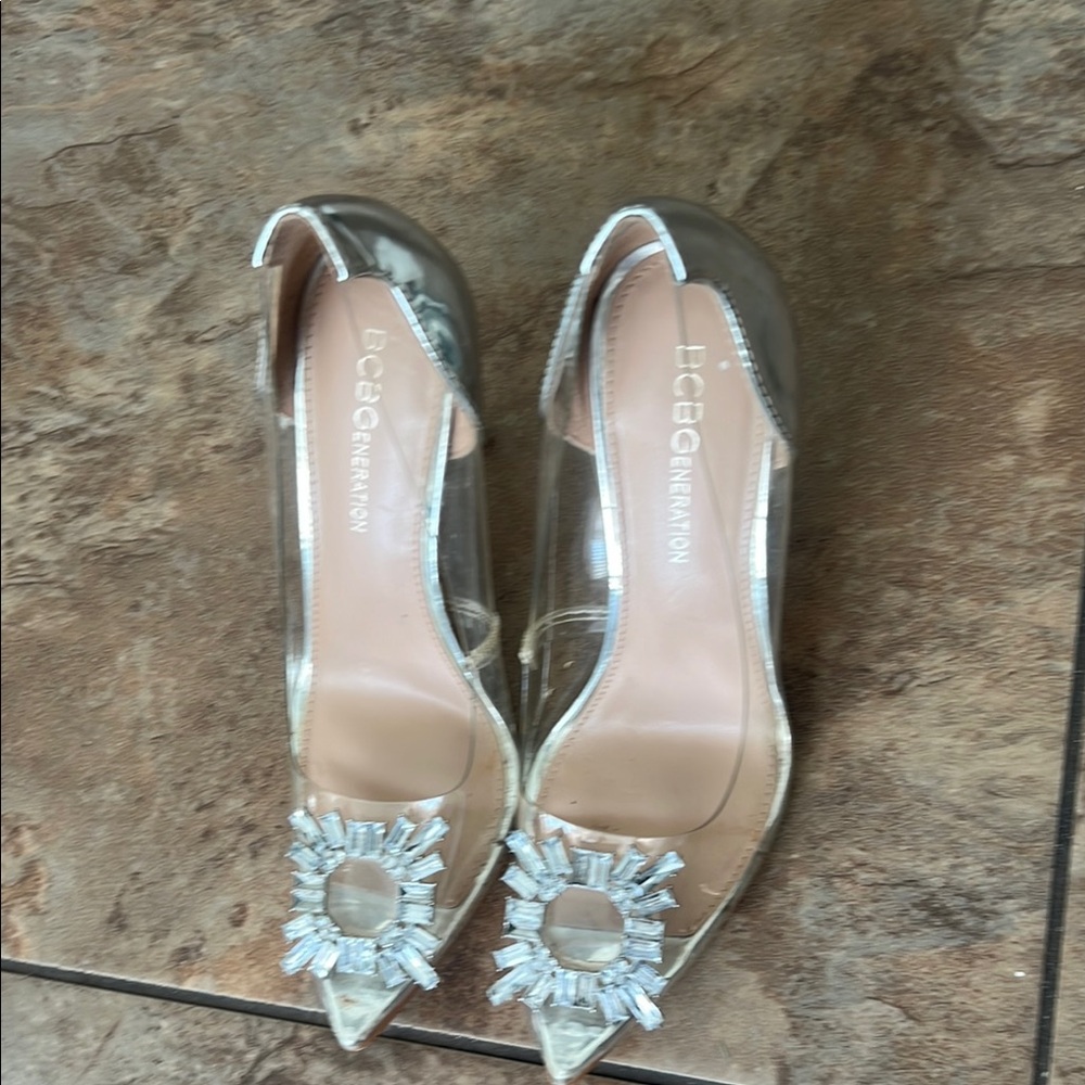 BCBGeneration Silver Women's Shoes heels 6.5